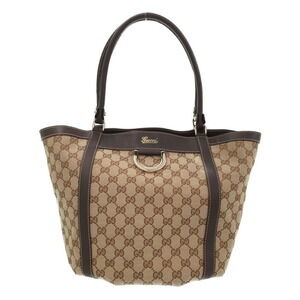Gucci Original GG Canvas Ring Abbey Tote Bag Brown